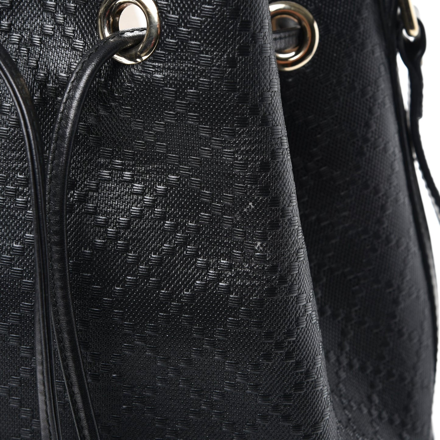Bright Diamante Medium Bucket Bag Black