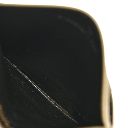 Saint Laurent Grain De Poudre Matelasse Chevron Monogram Credit Card Case Vert Kaki 5 of 10