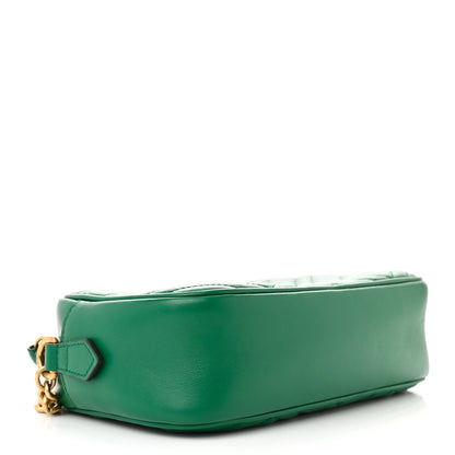Gucci Calfskin Matelasse Small GG Marmont Chain Shoulder Bag Emerald Green 4 of 11