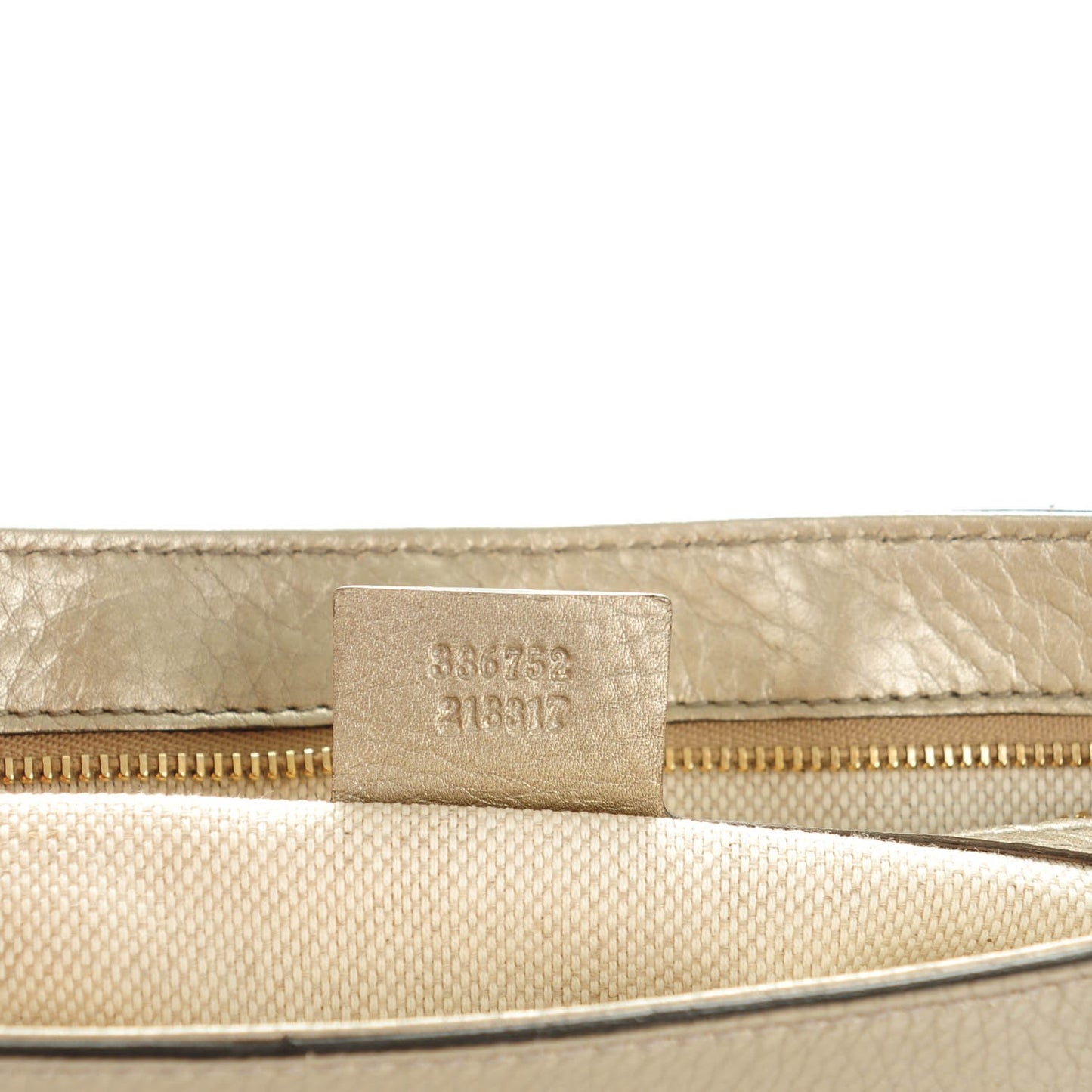 Metallic Pebbled Calfskin Medium Soho Flap Crossbody Golden Beige