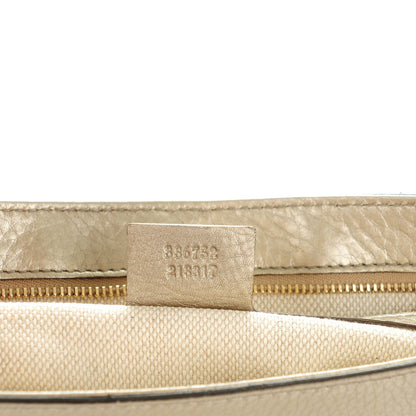 Gucci Metallic Pebbled Calfskin Medium Soho Flap Crossbody Golden Beige 7 of 7