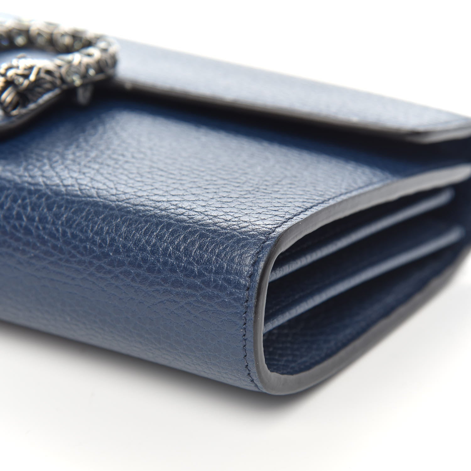 Gucci Dollar Calfskin Crystal Mini Dionysus Chain Wallet Blue Agata Black Diamond 9 of 11