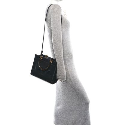 Fendi Vitello King Plexiglass Logo Embossed Small Fendi Sunshine Shopper Tote Black 2 of 9