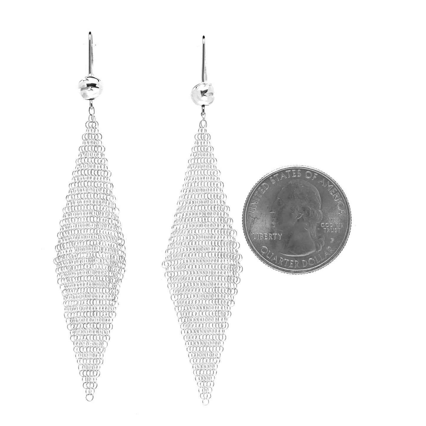 Sterling Silver Elsa Peretti Mesh Earrings