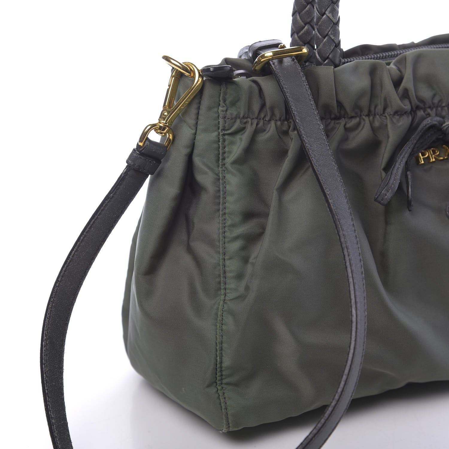 Prada Tessuto Nylon Bow Shoulder Bag Green 12 of 16