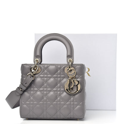 Christian Dior Lambskin Cannage Small My ABCDior Lady Dior Grey 9 of 9