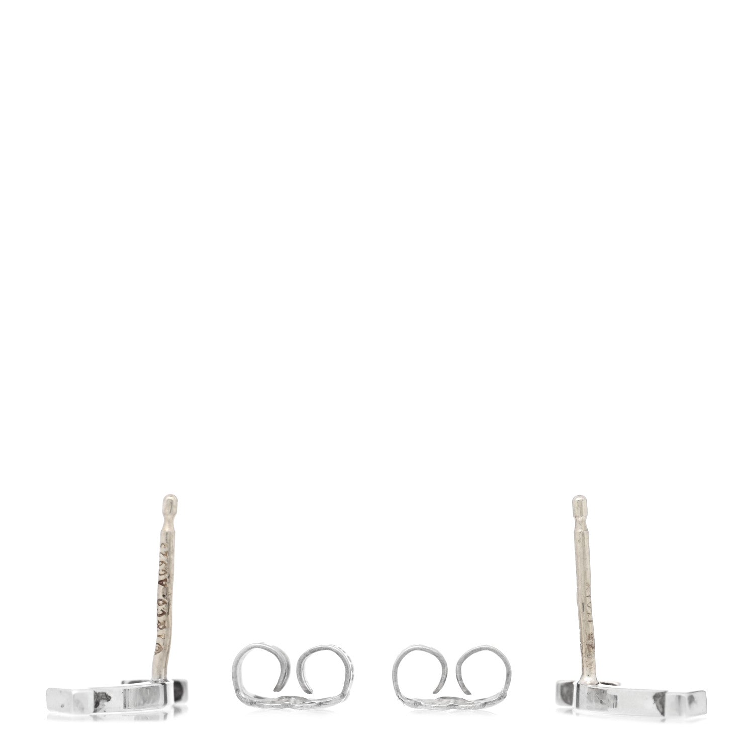 Tiffany Sterling Silver T Smile Stud Earrings 3 of 5