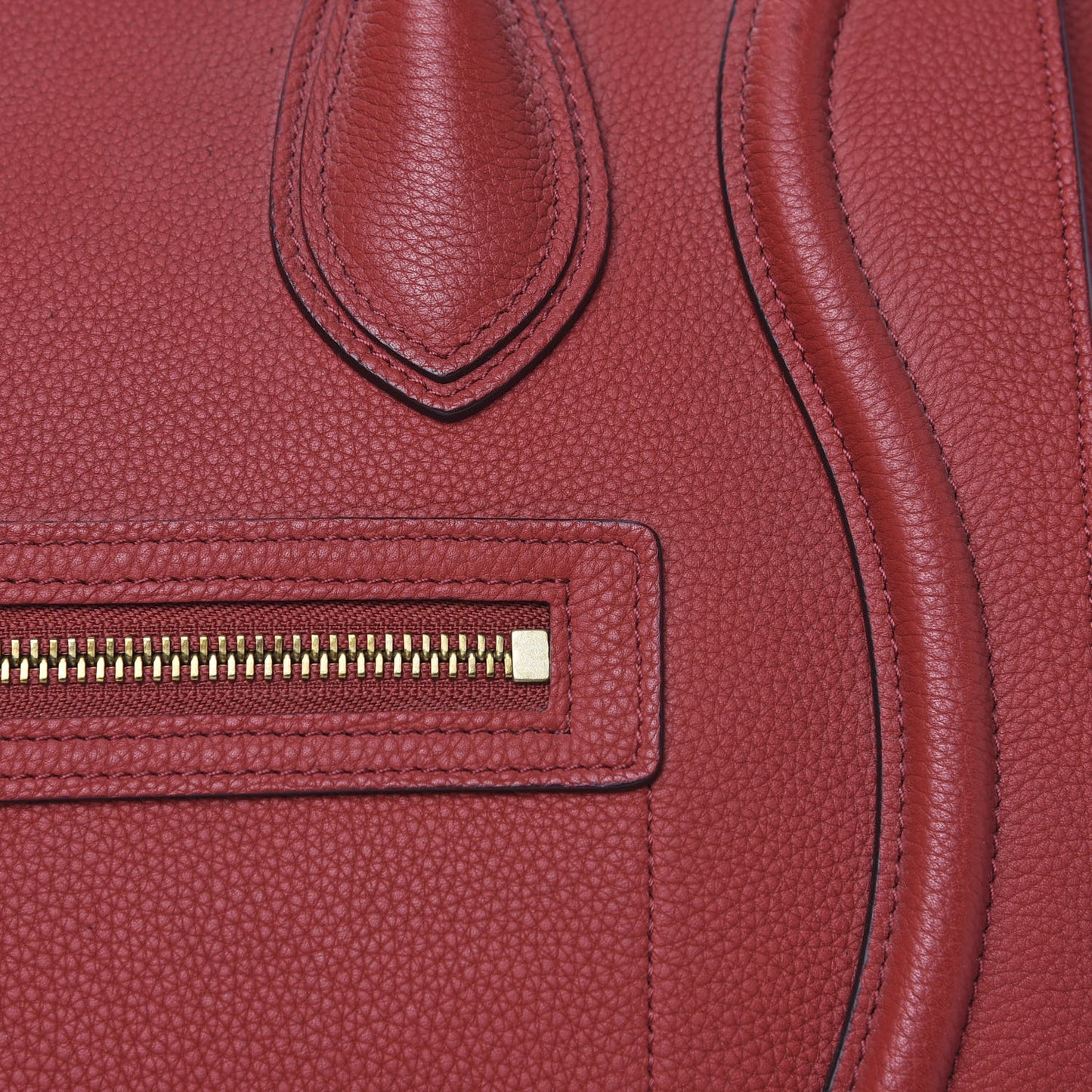 Drummed Calfskin Micro Luggage Merlot
