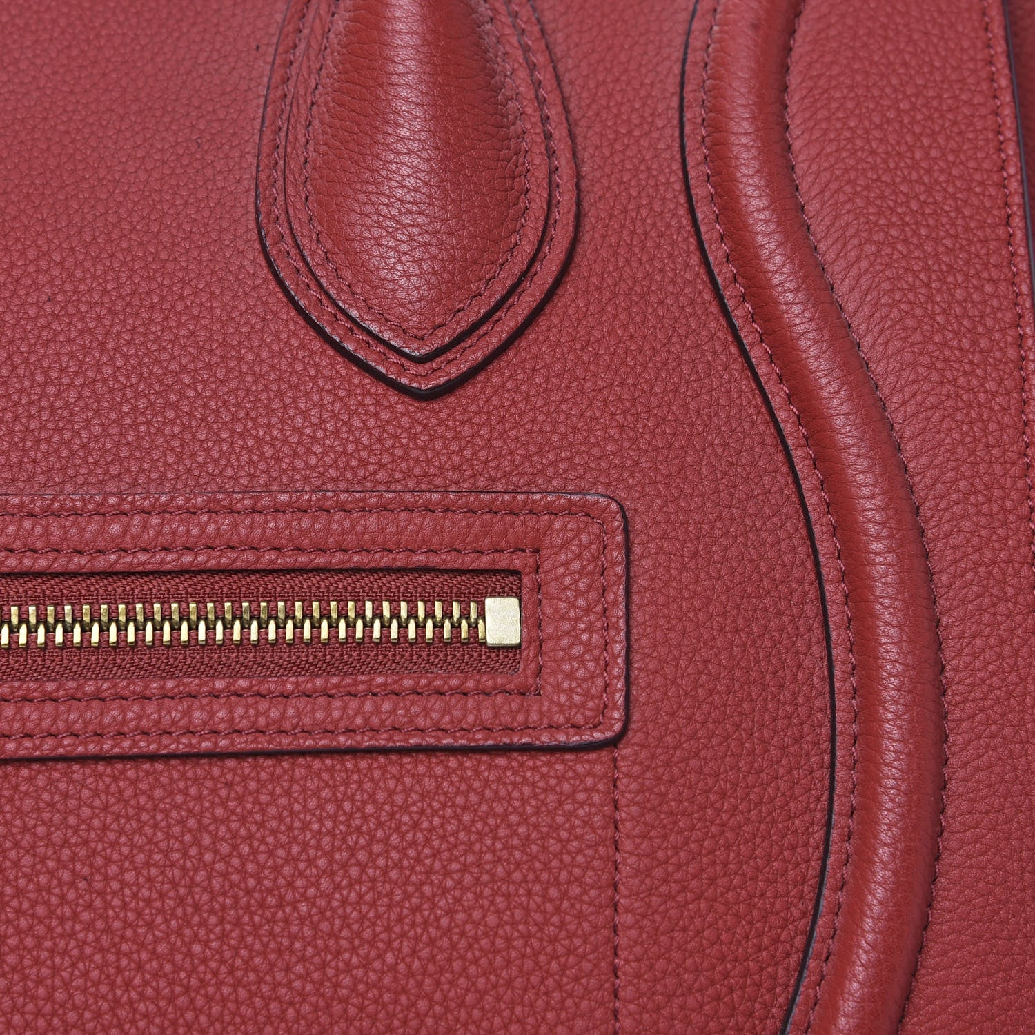 Celine Drummed Calfskin Micro Luggage Merlot 12 of 12