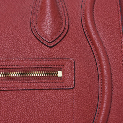 Celine Drummed Calfskin Micro Luggage Merlot 12 of 12