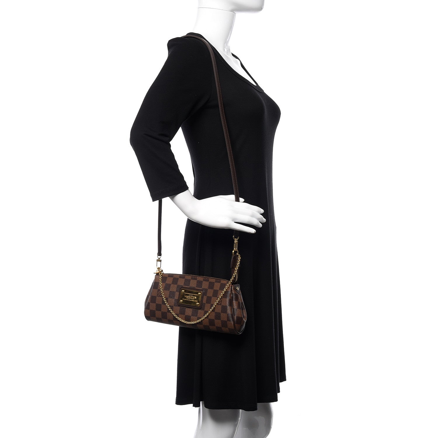 Louis Vuitton Damier Ebene Eva Clutch 2 of 10