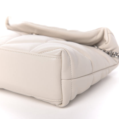 Saint Laurent Lambskin Quilted Toy Loulou Puffer Monogram Chain Satchel Crema Soft 8 of 10