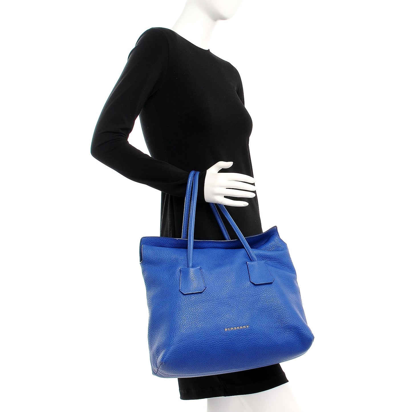 Grainy Calfskin Medium Baynard Tote Brilliant Blue