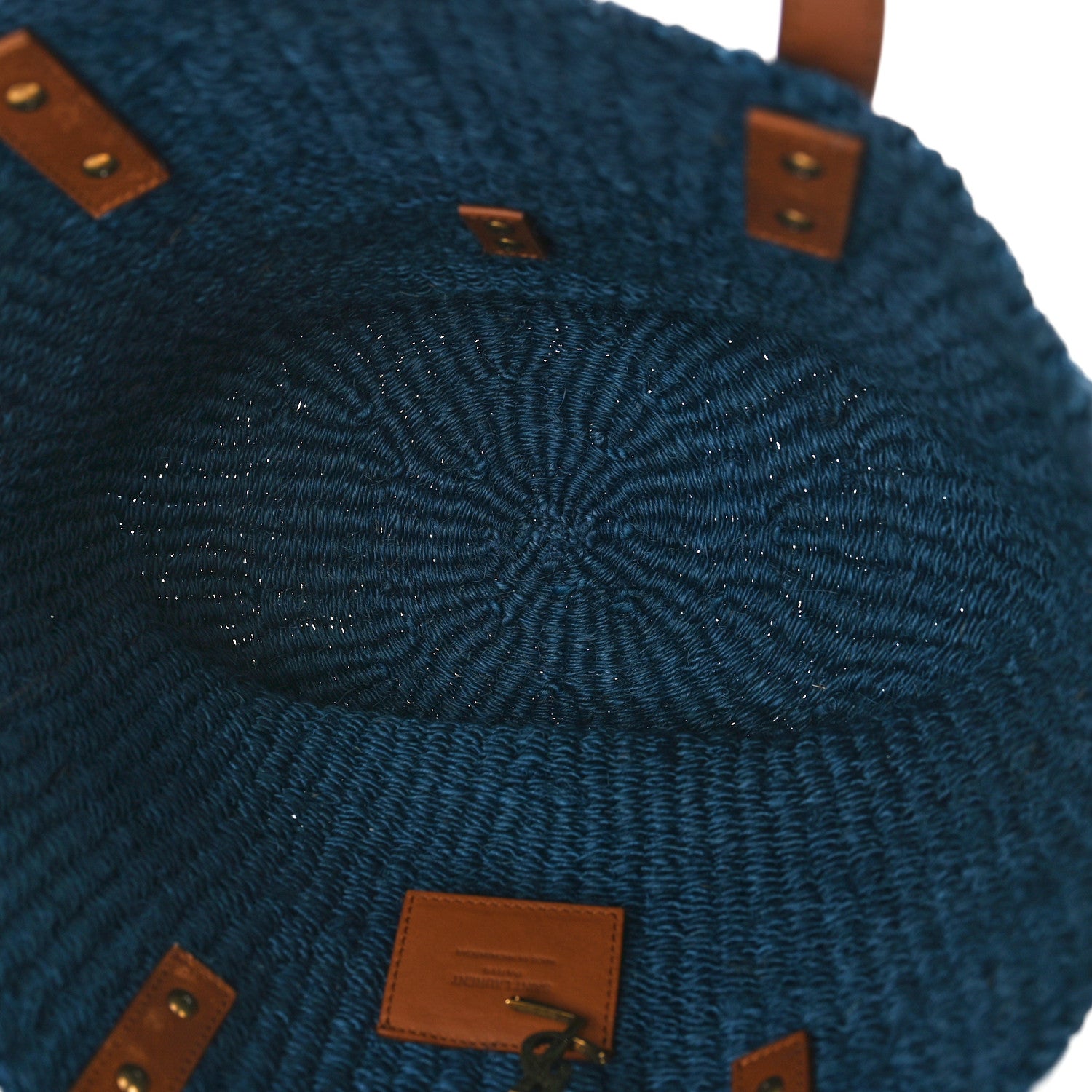 Saint Laurent Raffia Calfskin Medium Panier Tote Blue 5 of 10