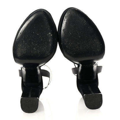 Saint Laurent Velvet Jodie Platform Sandals 36.5 Black 6 of 9