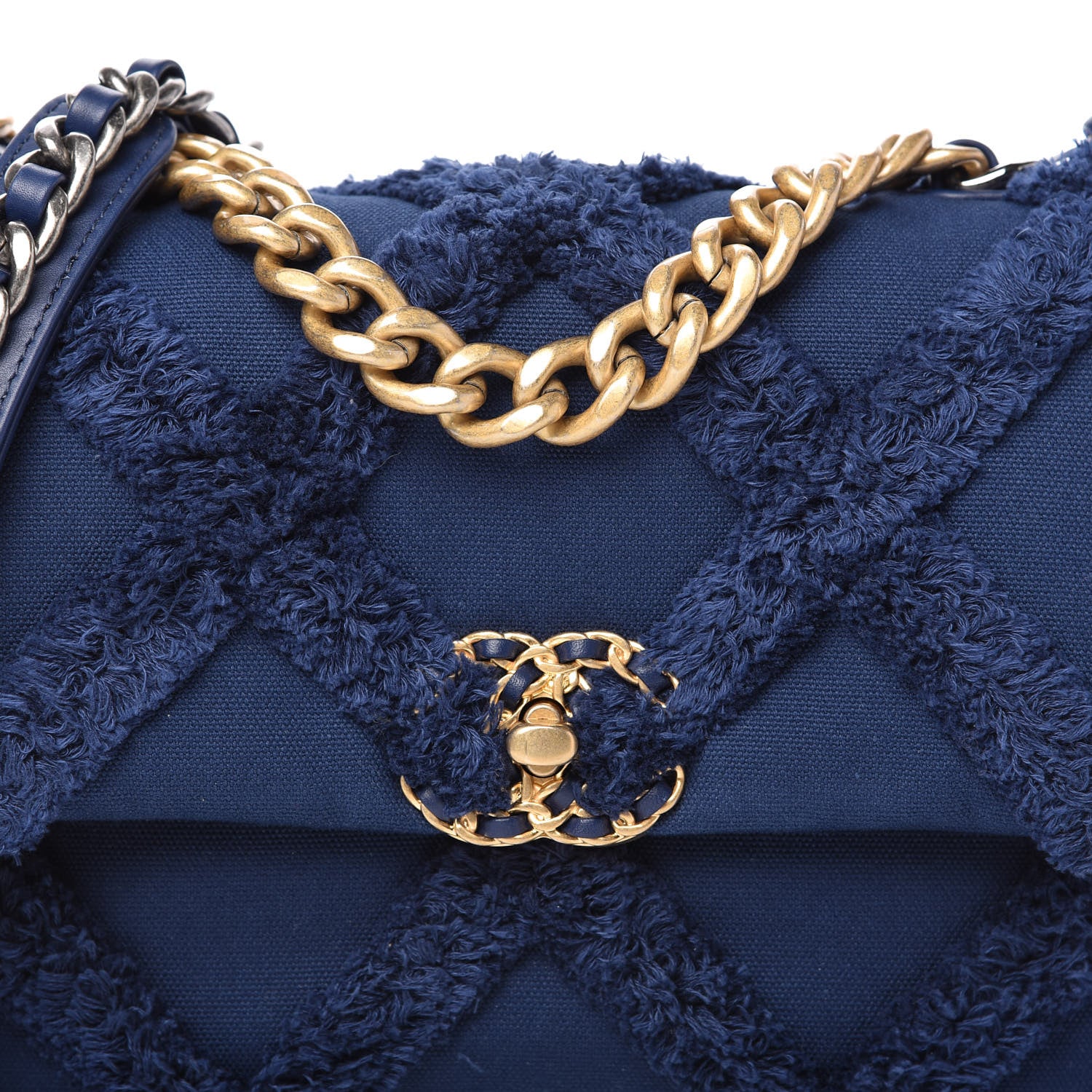 Chanel Canvas Quilted Medium Chanel 19 Flap Blue 10 of 11