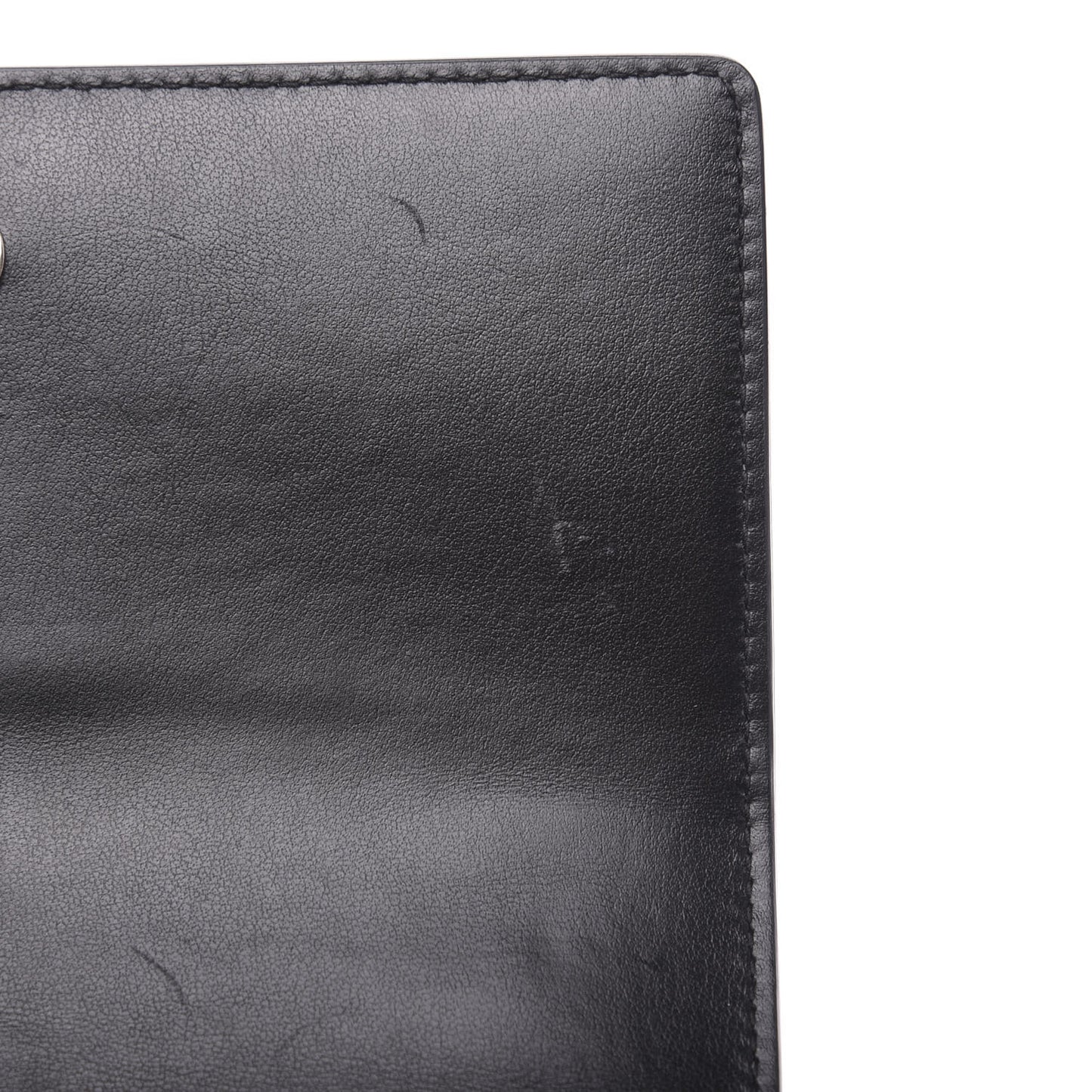 Calfskin Crocodile Embossed Monogram Sunset Chain Wallet Black