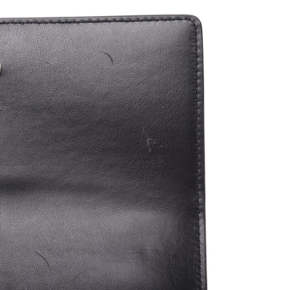 Saint Laurent Calfskin Crocodile Embossed Monogram Sunset Chain Wallet Black 6 of 8