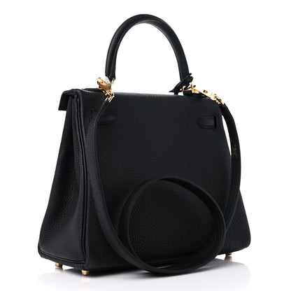 Hermes Togo Kelly Retourne 25 Black 3 of 10