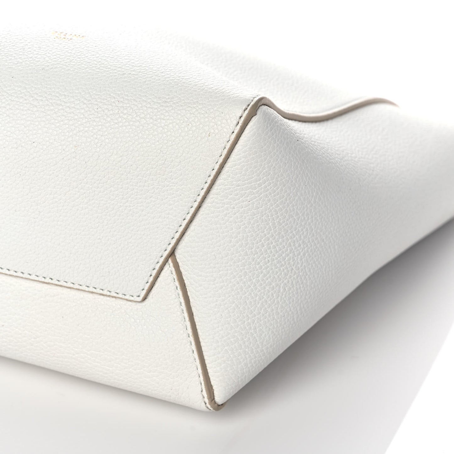 Soft Grained Calfskin Small Sangle Bucket Bag White