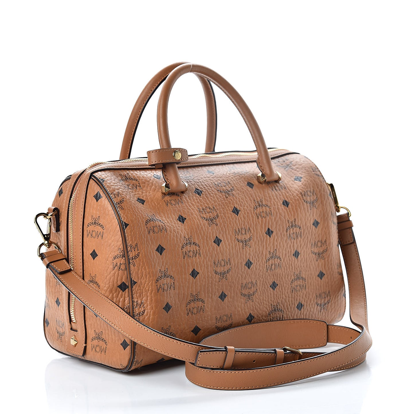 Visetos Medium Boston Bag Cognac