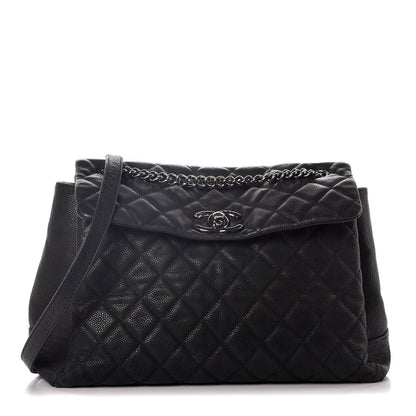 Chanel Iridescent Caviar Medium Lady Pearly Flap Black 1 of 13