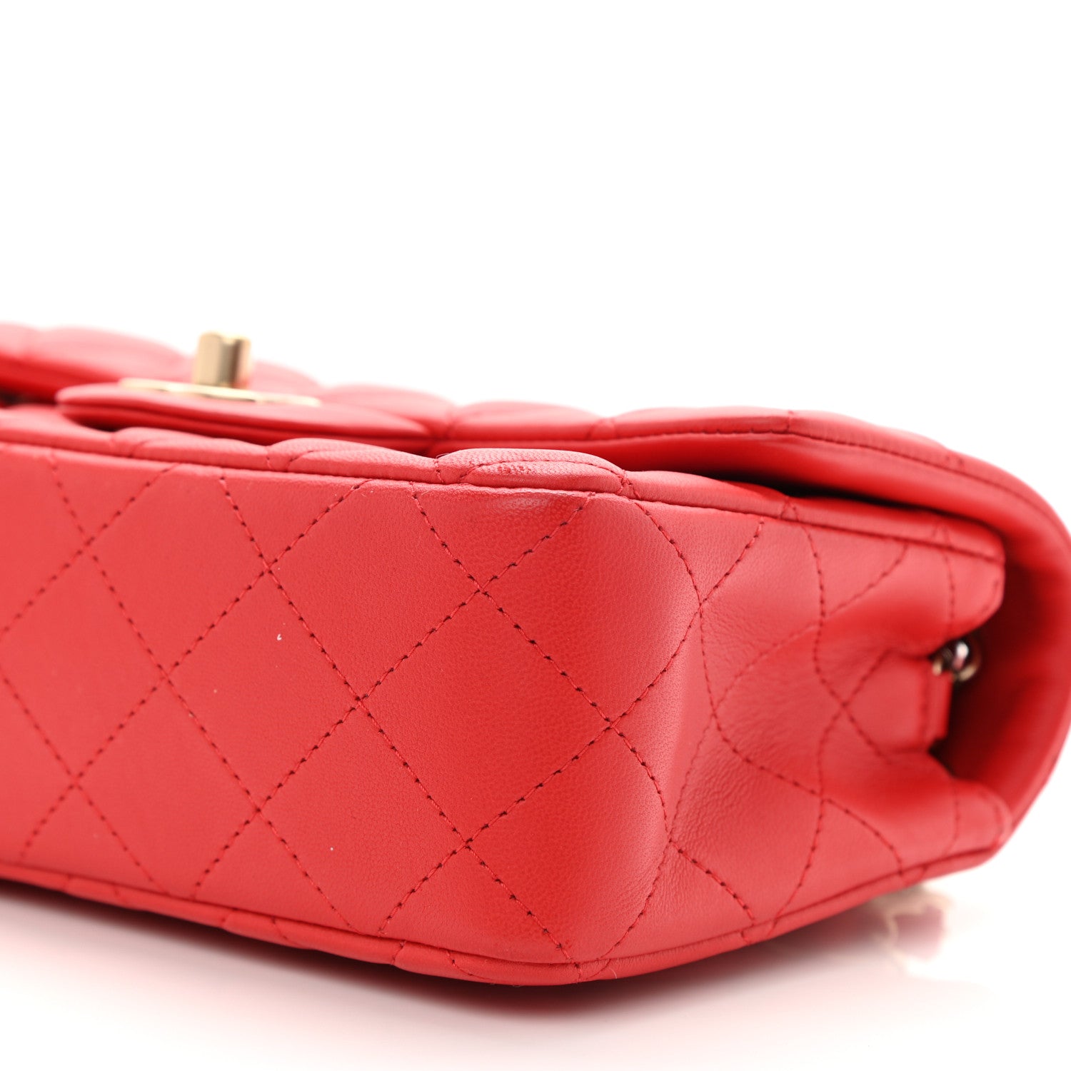Chanel Lambskin Quilted Mini Rectangular Flap Red 10 of 11