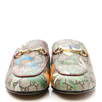 Gucci GG Supreme Monogram Tian Womens Princetown Slippers 39.5 Beige Ebony Multicolor 2 of 8