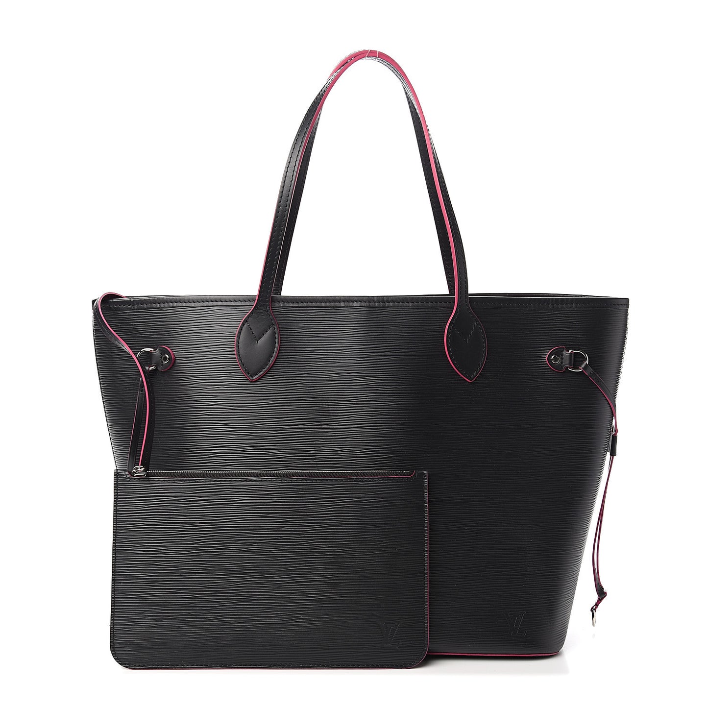 Epi Neverfull MM Black Hot Pink