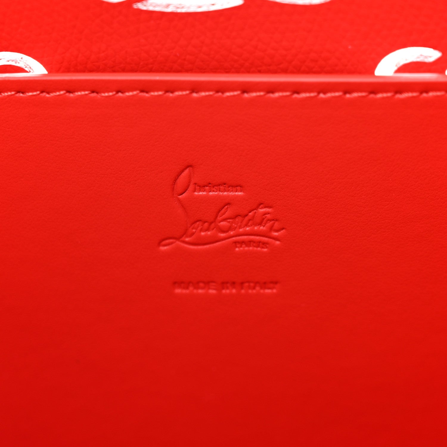 Christian Louboutin Calfskin Loubinthesky Small Perforated Cabarock Spikes Tote Snow 6 of 9