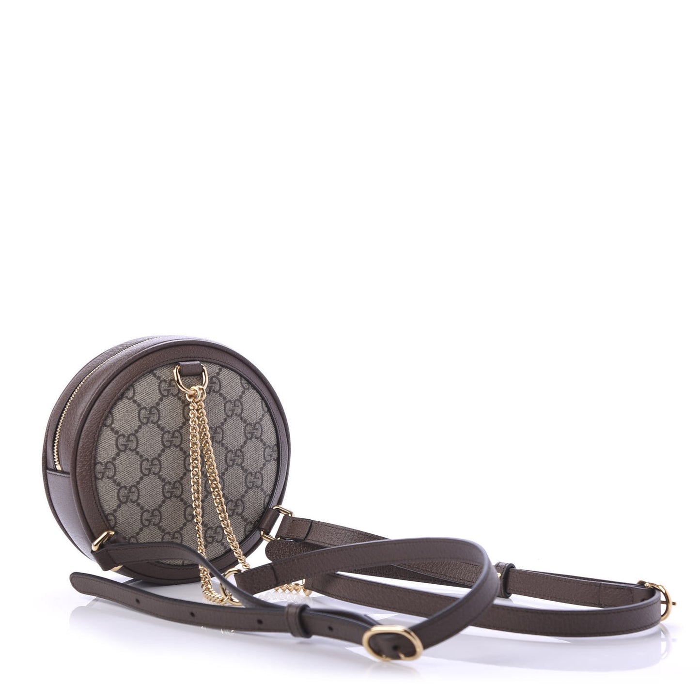 GG Supreme Monogram Web Mini Ophidia Round Backpack Brown