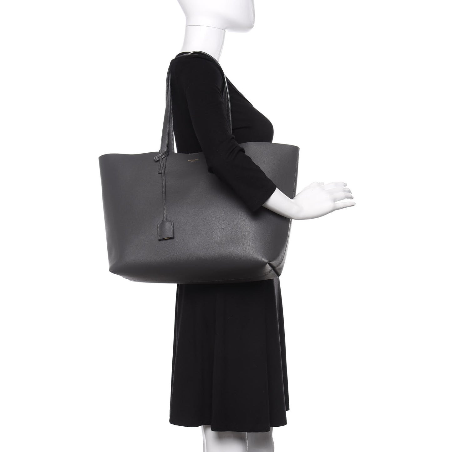 Calfskin Large Shopping Tote Dark Grey
