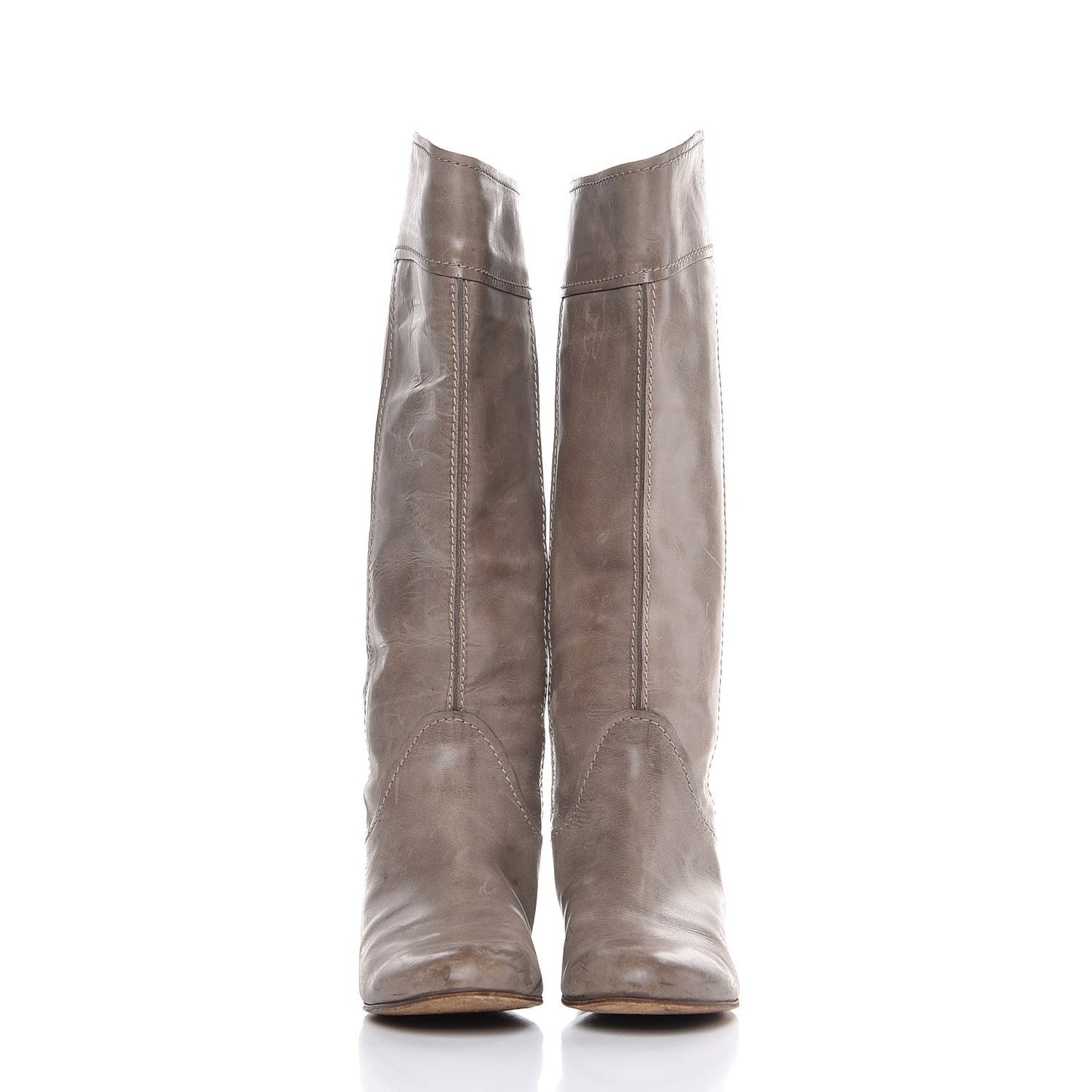 Calfskin Heloise Tall Riding Boots 40.5 Grey