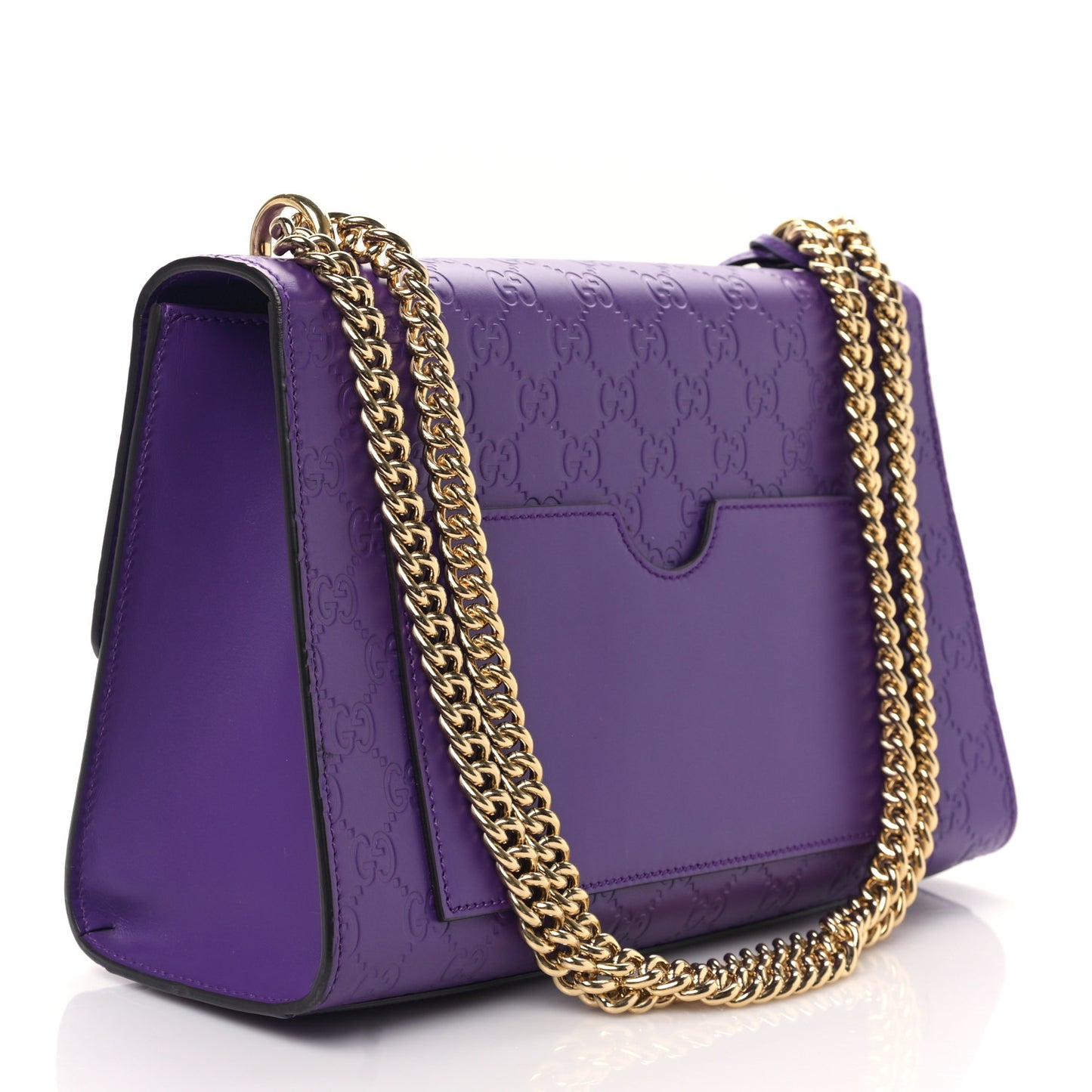 Guccissima Medium Padlock Shoulder Bag Purple