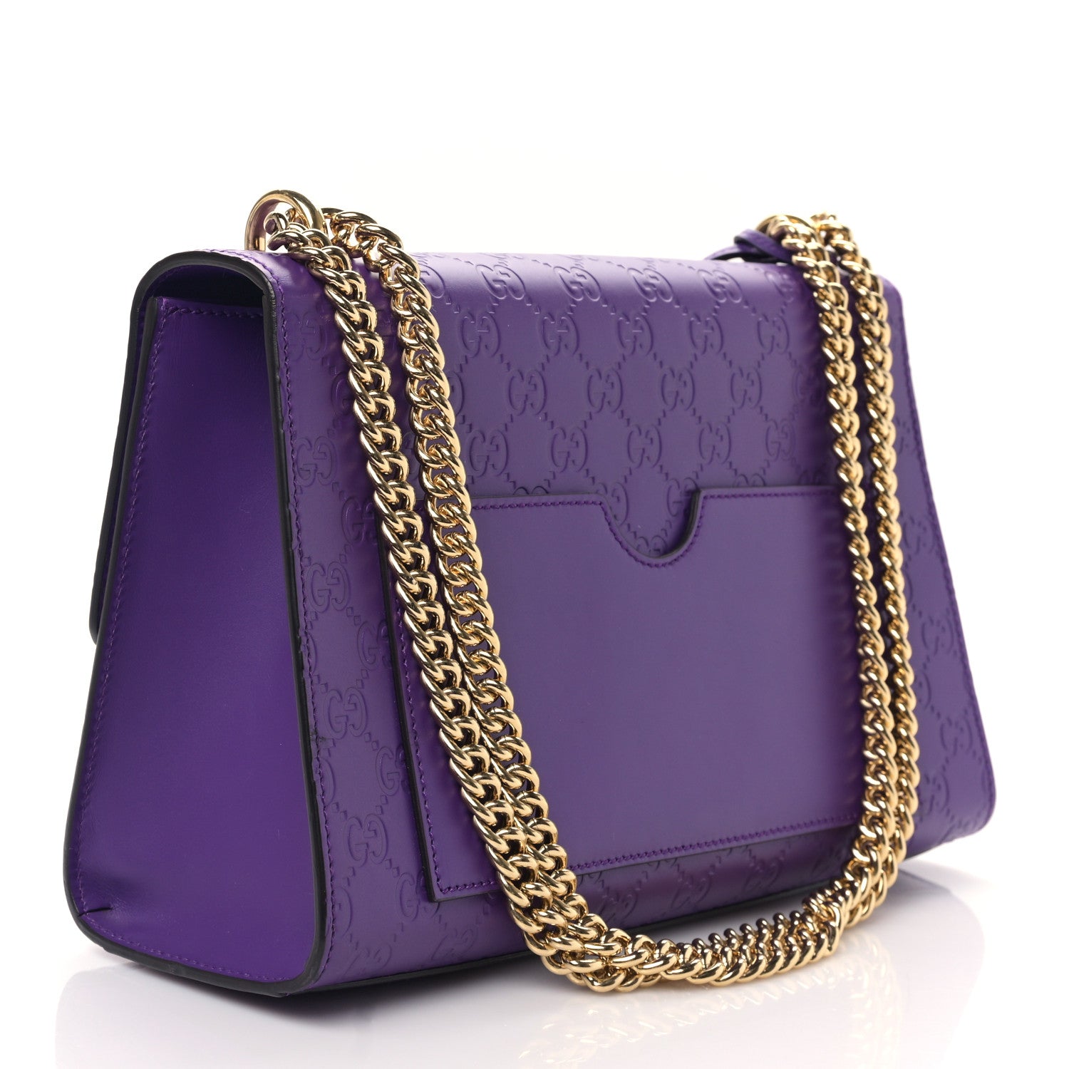 Gucci Guccissima Medium Padlock Shoulder Bag Purple 3 of 9