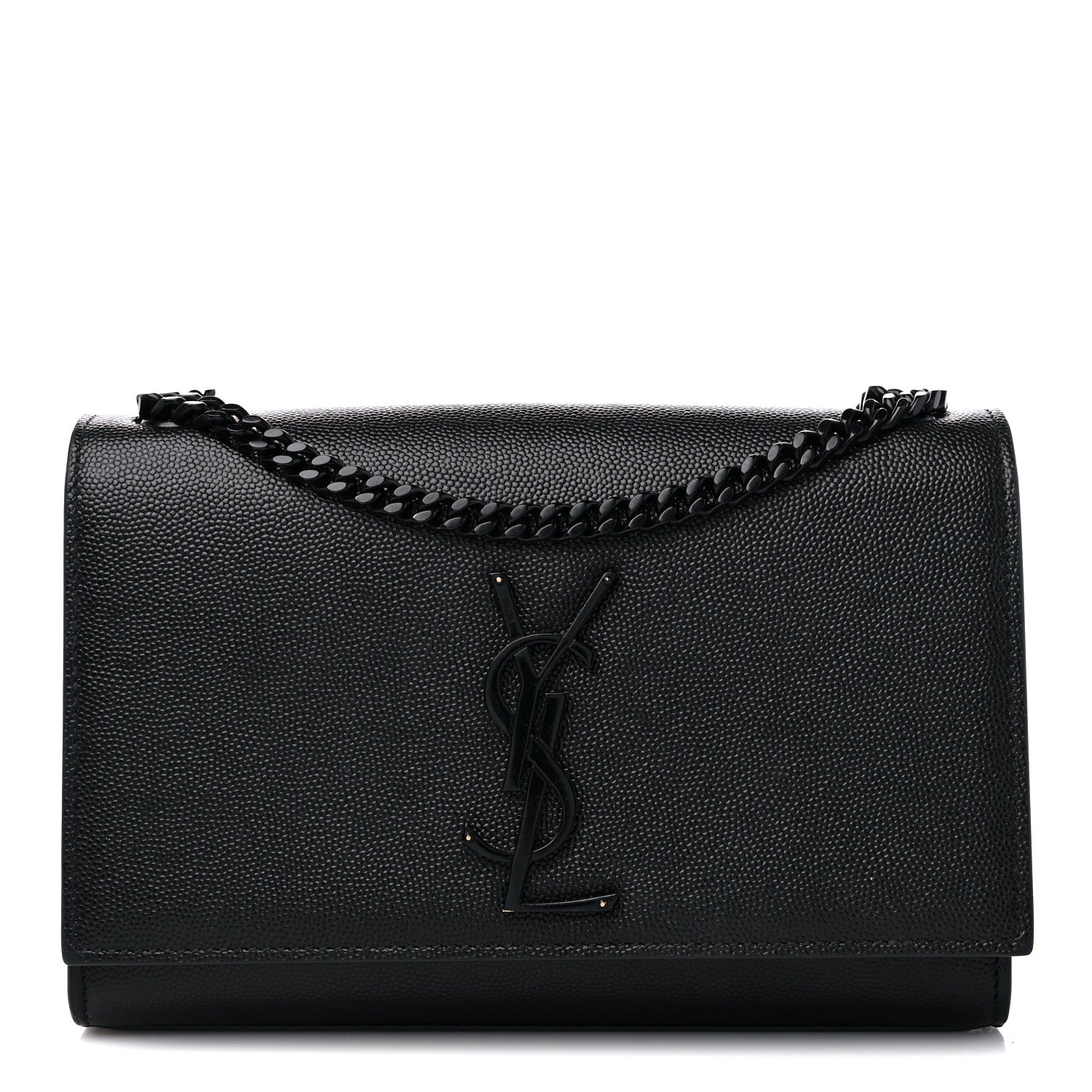 Saint Laurent Grain De Poudre Medium Classic Monogram Monochrome Kate Satchel Black 1 of 10