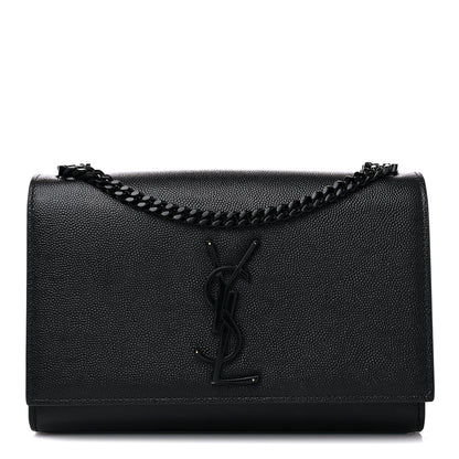Saint Laurent Grain De Poudre Medium Classic Monogram Monochrome Kate Satchel Black 1 of 10
