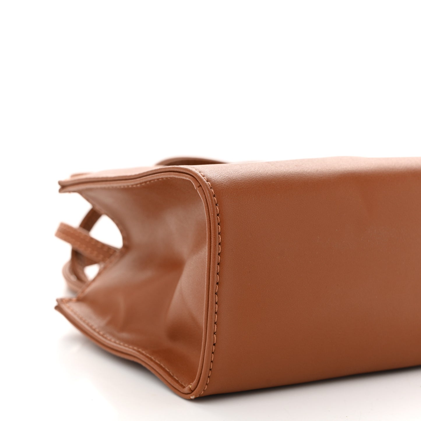 Vegan Leather Small Shopping Bag Tan