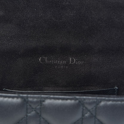 Christian Dior Lambskin Cannage Dioraddict Wallet on Chain Bag Black 6 of 9