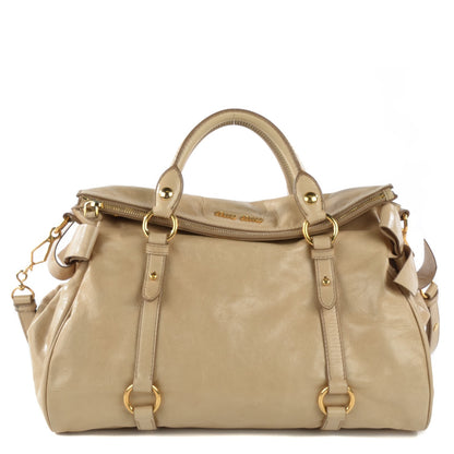 Miu Miu Vitello Lux Bow Bag Quarzo 1 of 11