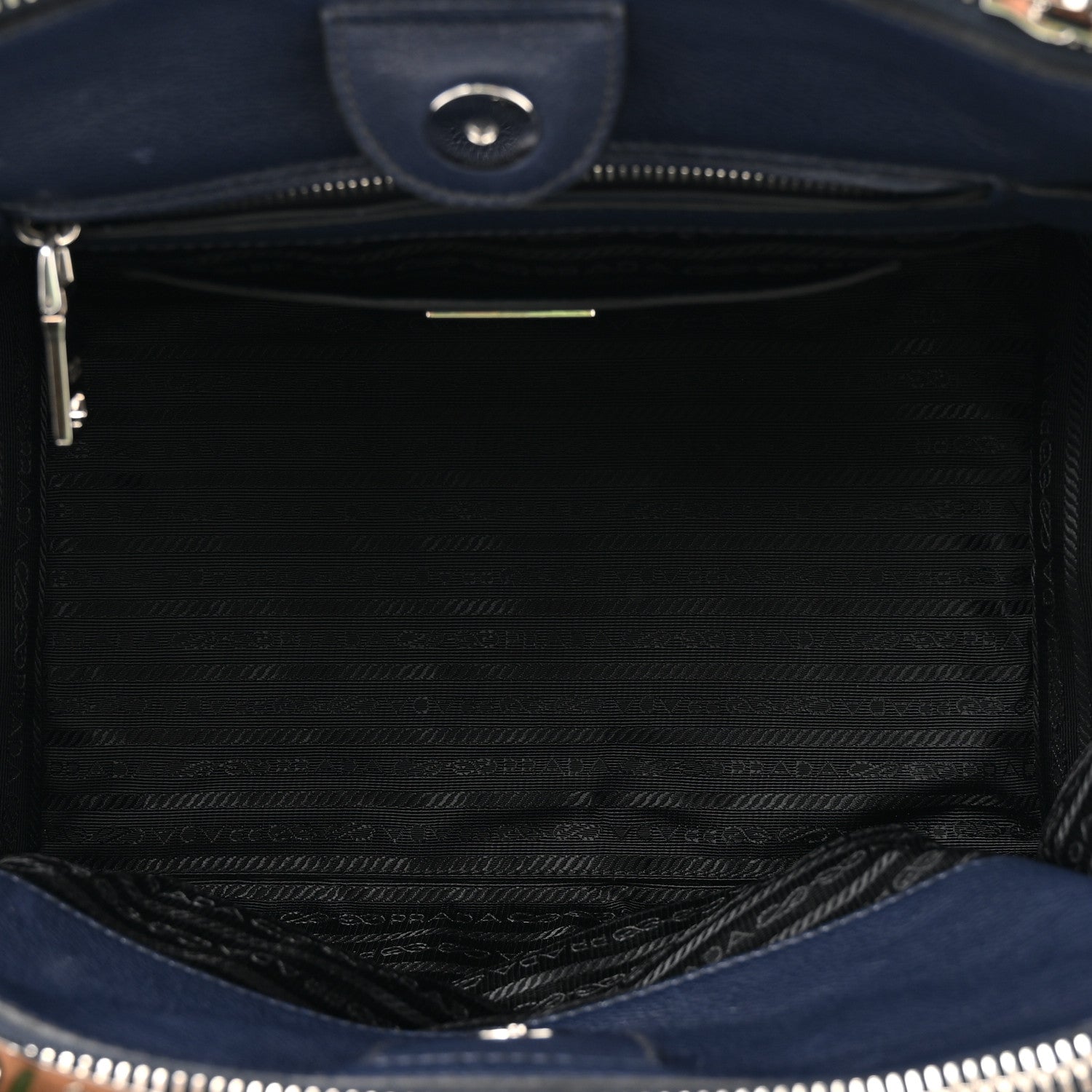 Prada Glace Calf Scamosciato Twin Pocket Tote Baltico 4 of 10