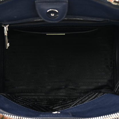 Prada Glace Calf Scamosciato Twin Pocket Tote Baltico 4 of 10
