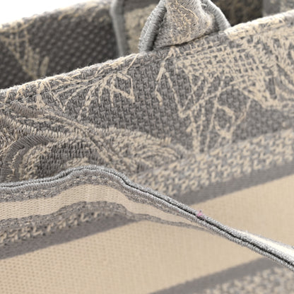 Christian Dior Canvas Embroidered Toile De Jouy Reverse Mini Book Tote With Strap Grey 13 of 14