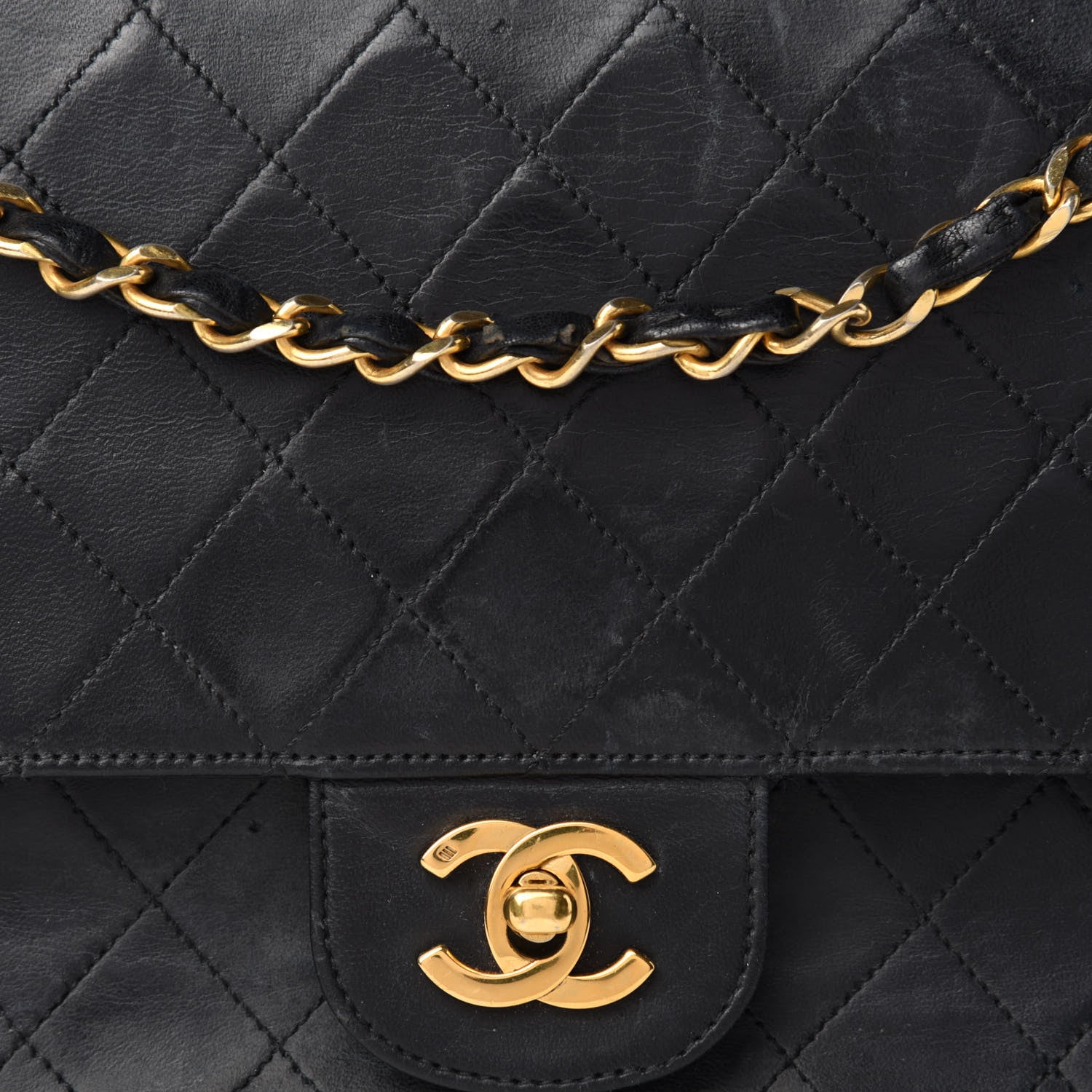 Chanel Lambskin Quilted Medium Double Flap Black 17 of 17