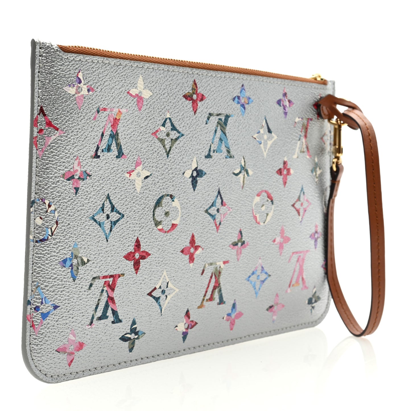 Metallic Monogram LV Garden Neverfull MM GM Pochette Silver