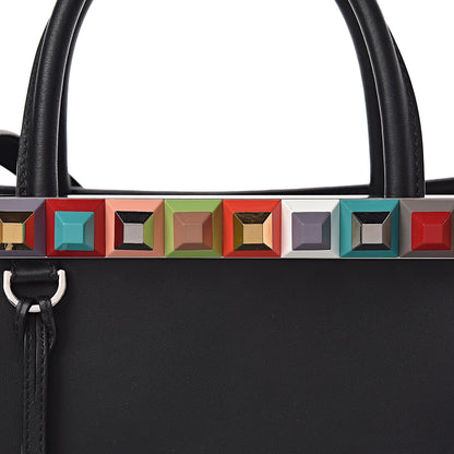 Fendi Vitello Baltico Dolce Studded Petite 2Jours Tote Black Multicolor 13 of 13