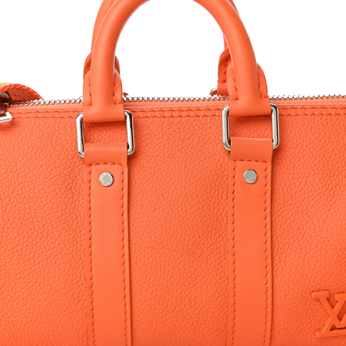 Louis Vuitton Grained Calfskin Aerogram Keepall XS Orange 7 of 9