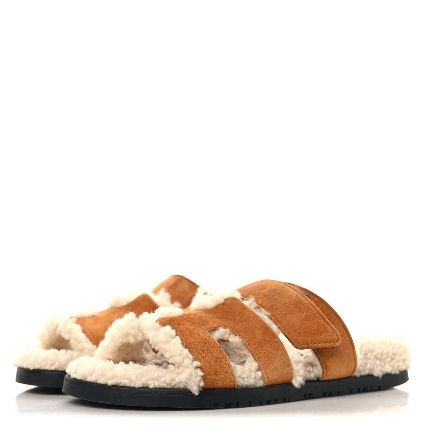 Suede Goatskin Woolskin Womens Chypre Sandals 37 Naturel Ecru