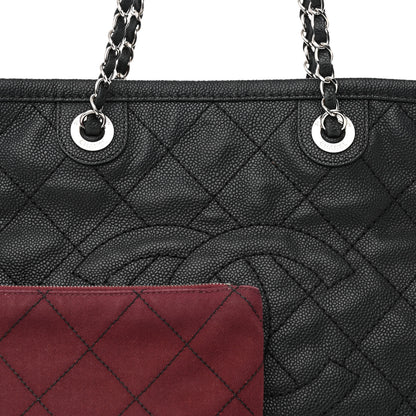Chanel Grained Calfskin Quilted Small Daily Shopping Tote Black 8 of 19