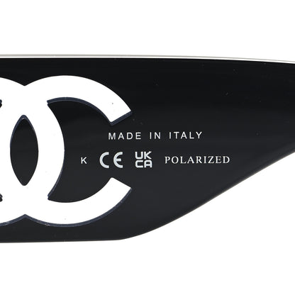 Chanel Acetate Polarized Rectangle Sunglasses 5526 Black 6 of 7